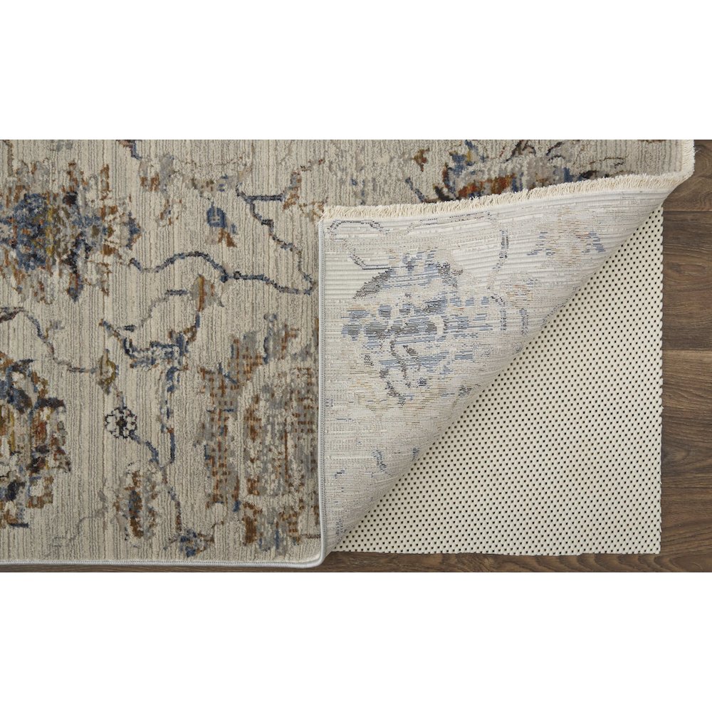 Kaia Transitional Floral & Botanical, Ivory/Orange/Blue, 3' x 5' Accent Rug. Picture 4