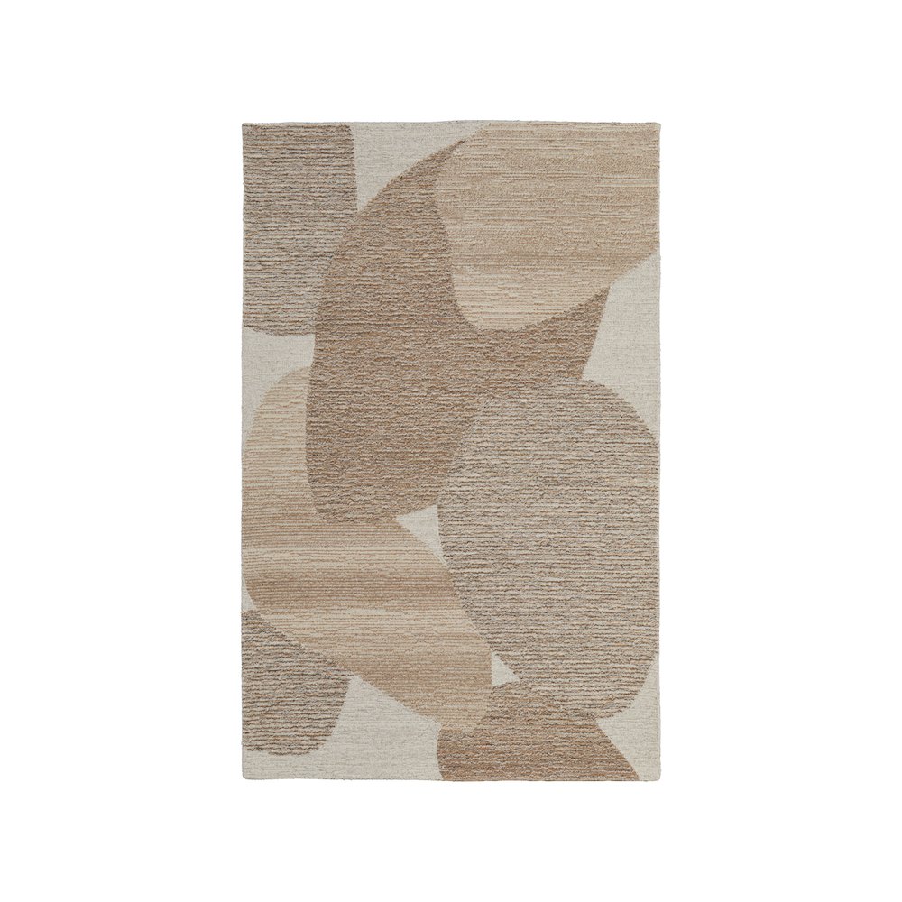 Pollock Modern Watercolor, Brown/Tan/Ivory, 3'-6" x 5'-6" Accent Rug. Picture 1
