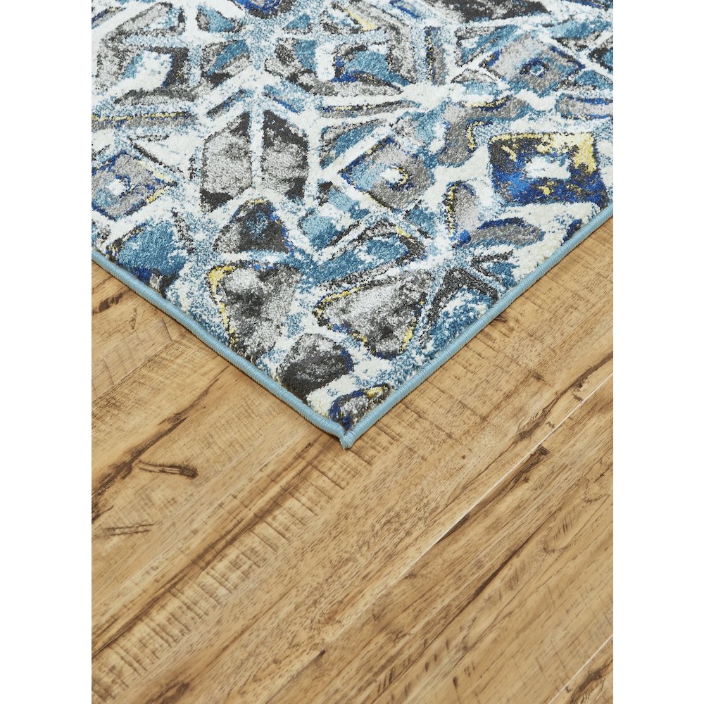 Brixton Modern Geometric, Blue/Ivory/Taupe, 10' x 13'-2" Area Rug. Picture 3