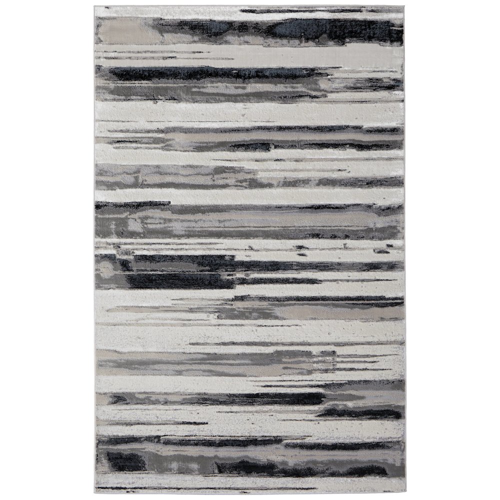 Micah Modern Abstract, Silver/Gray/Black, 8' x 10' Area Rug. Picture 1