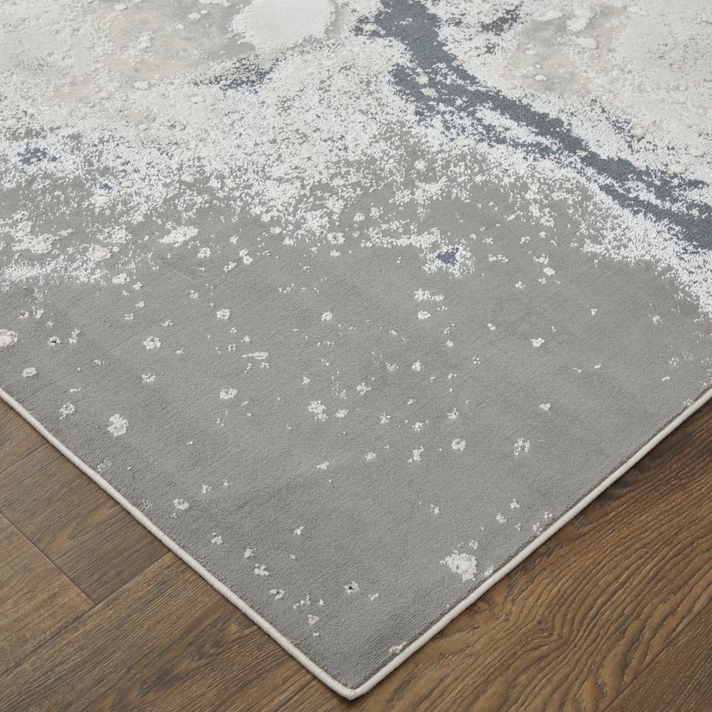 Astra Transitional Abstract, Gray/Ivory, 10' x 13'-2" Area Rug. Picture 3