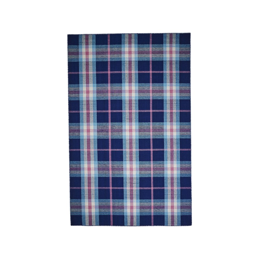 Crosby Eco-Friendly PET Dhurrie, Bright Blue/Peony Pink, 5ft x 8ft Area Rug, 8830565FNVY000E10. Picture 1