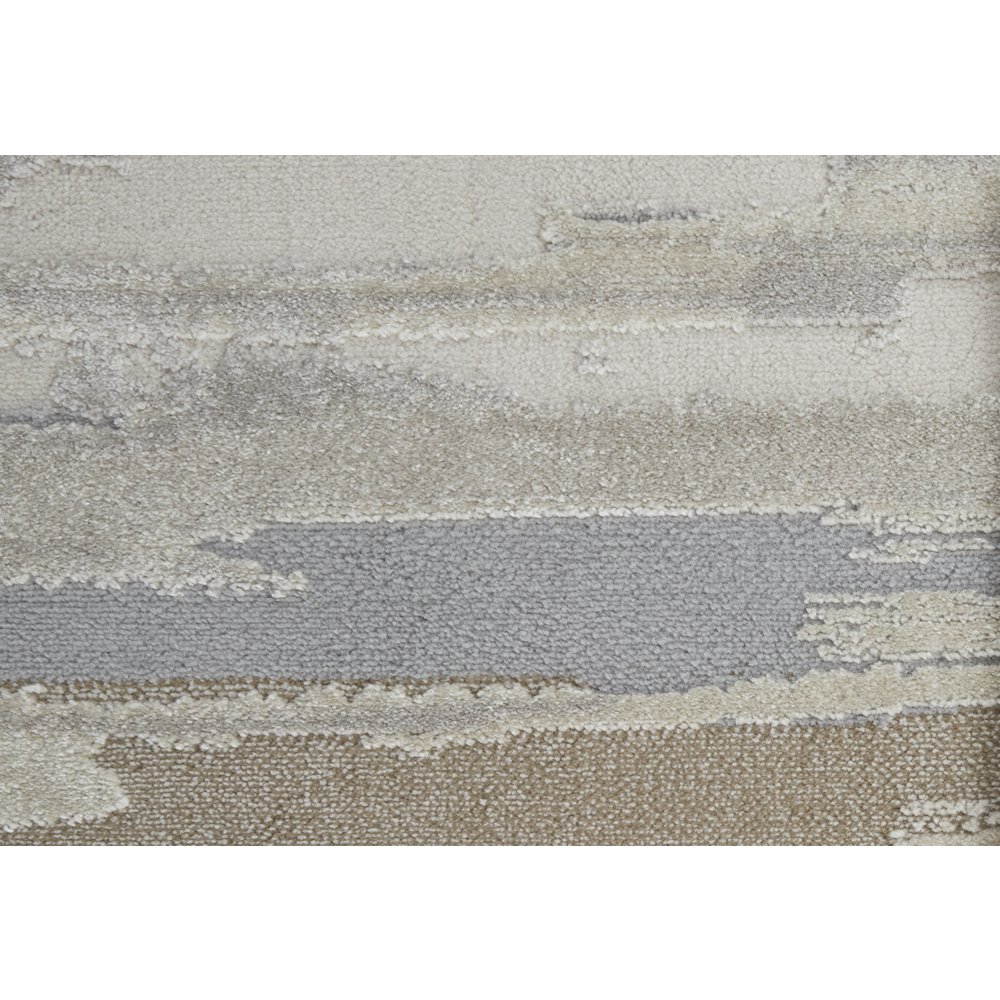 Vancouver Modern Abstract, Ivory/Tan/Brown, 2'-10" x 7'-10" Runner. Picture 6