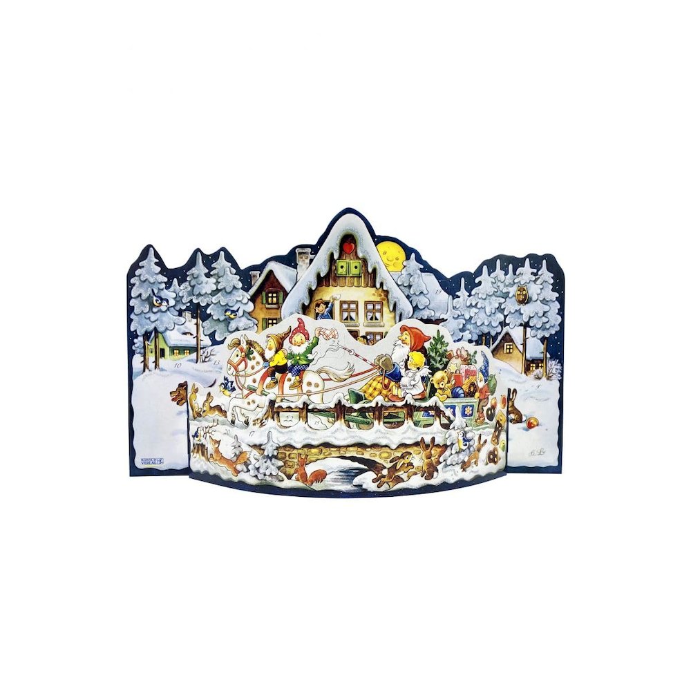 Advent - 3-Dimensional Sleigh Ride - 8.5"H X 14"W X 3"D. Picture 1