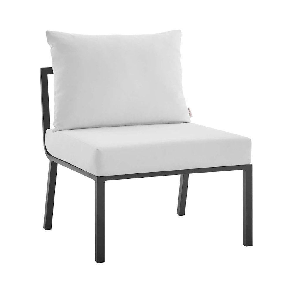 Outdoor Patio Aluminum Armless Lounge Chair With Cushioned Seat And Backrest. Picture 1