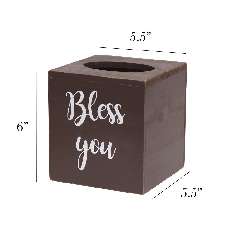 Decorix Farmhouse Square Wooden Decorative Tissue Box Cover. Picture 7