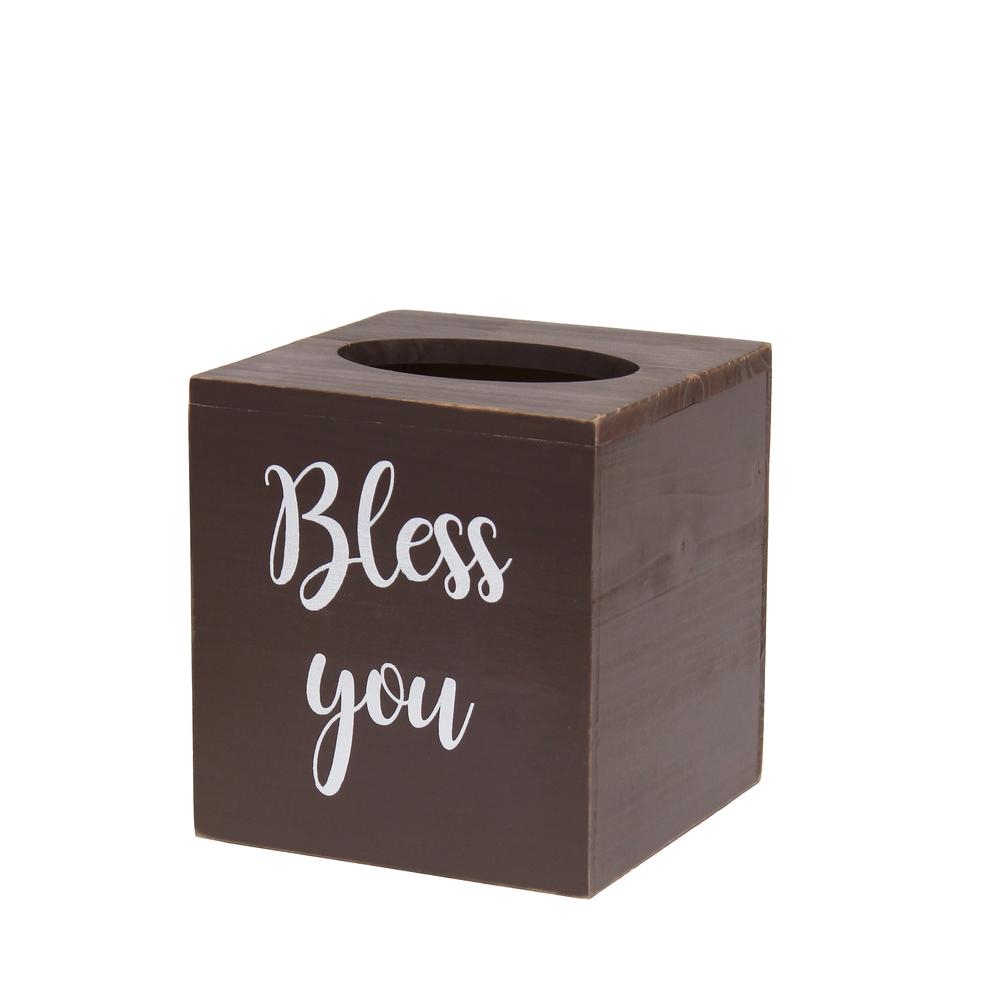 Decorix Farmhouse Square Wooden Decorative Tissue Box Cover. Picture 10