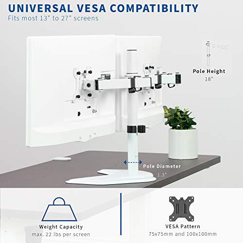 Dual LED LCD Monitor Mount, Free-Standing Desk Stand for 2 Screens up to 27 Inch. Picture 3