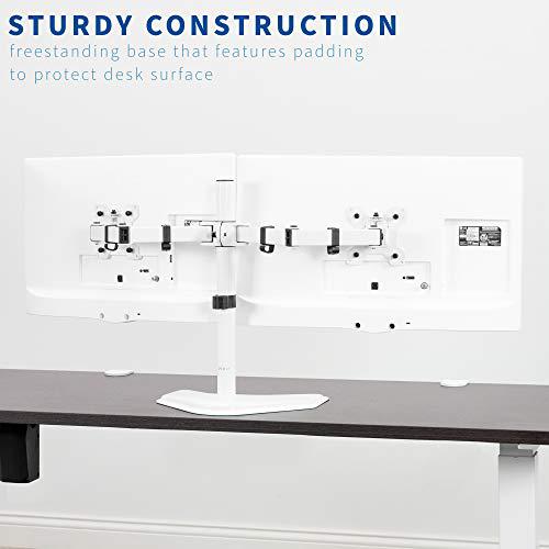 Dual LED LCD Monitor Mount, Free-Standing Desk Stand for 2 Screens up to 27 Inch. Picture 9