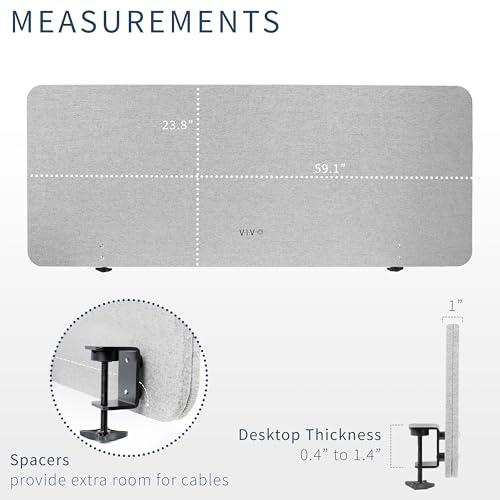 Clamp-on 60 x 24 inch Privacy Panel, Sound Absorbing Cubicle Desk Divider. Picture 3