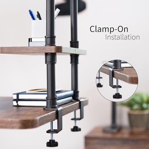 Clamp-on Premium 16 inch Industrial Pipe 2-Tier Tabletop Shelving, Heavy Duty. Picture 5