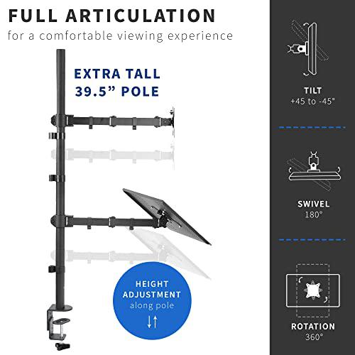 Laptop and 13 to 32 inch LCD Monitor Stand up Desk Mount, Extra Tall. Picture 2