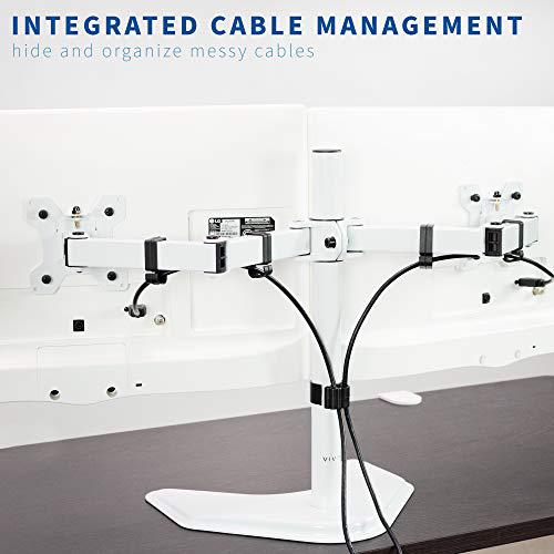 Dual LED LCD Monitor Mount, Free-Standing Desk Stand for 2 Screens up to 27 Inch. Picture 7