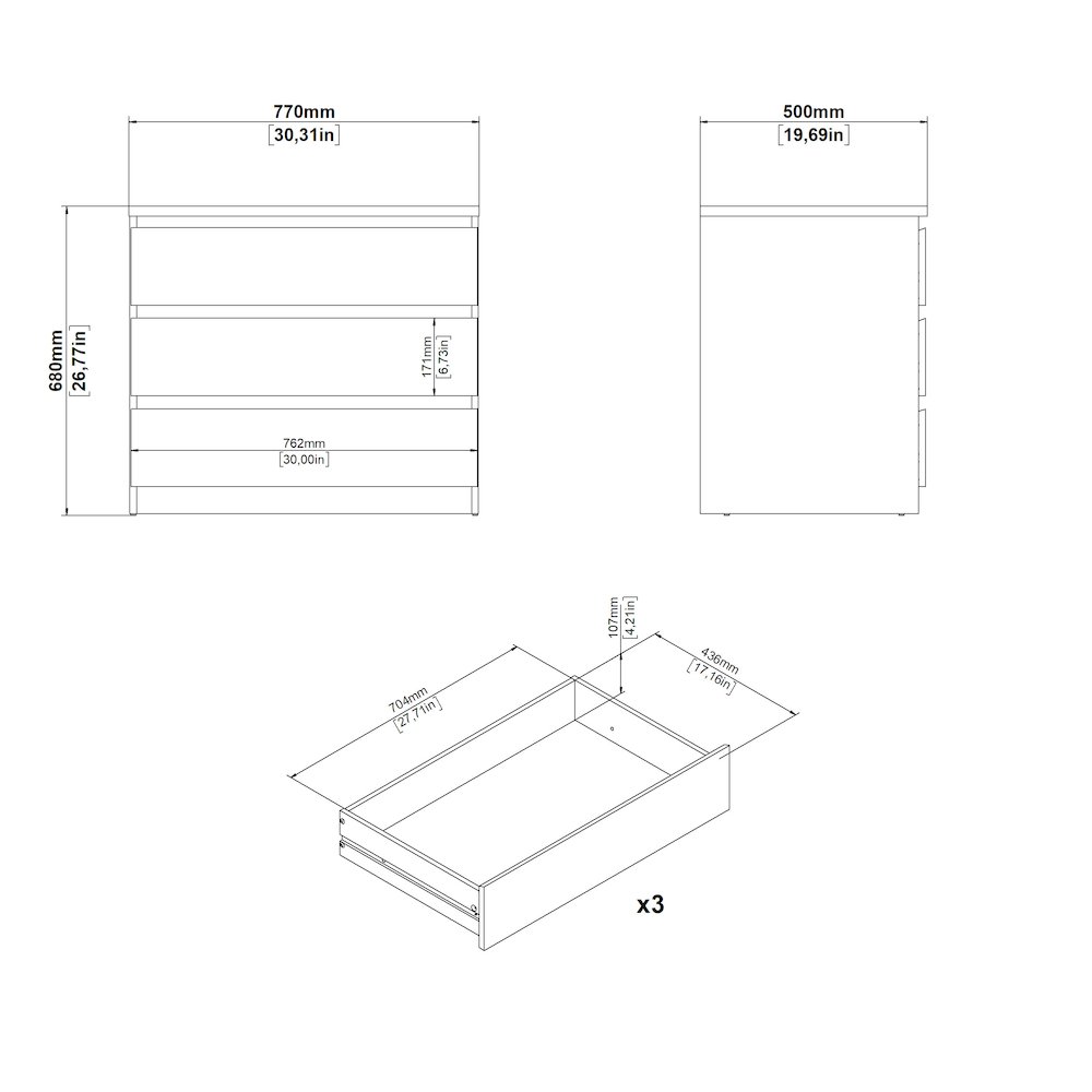 Scottsdale 3 Drawer Chest, Jackson Hickory. Picture 10