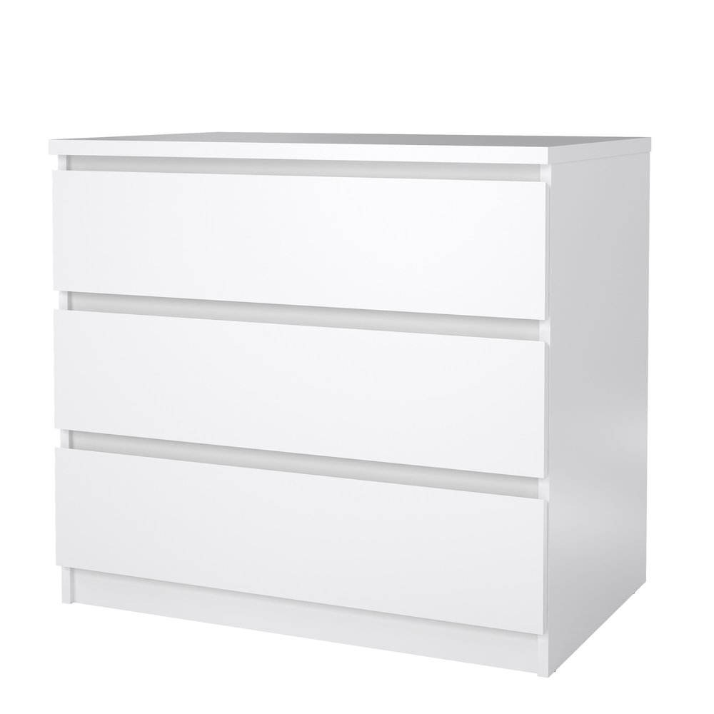 Scottsdale 3 Drawer Chest, White High Gloss. Picture 2