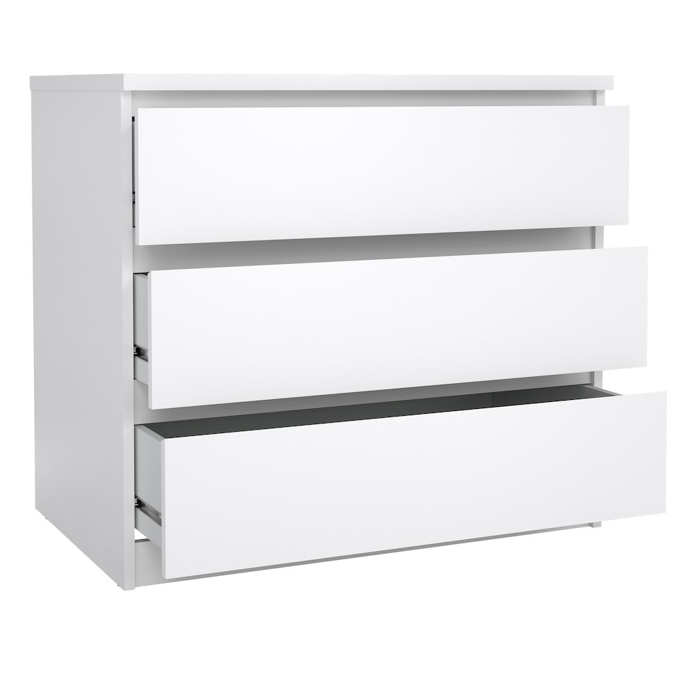 Scottsdale 3 Drawer Chest, White High Gloss. Picture 1