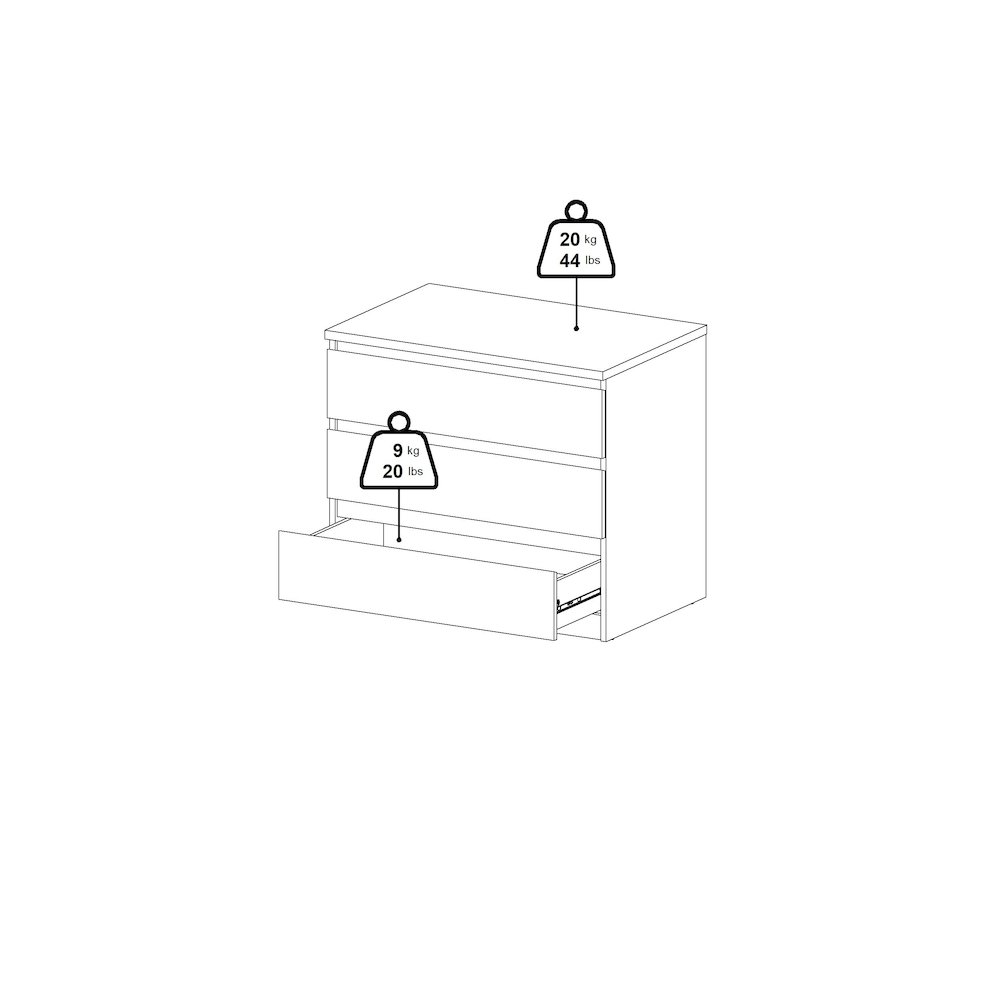 Scottsdale 3 Drawer Chest, White High Gloss. Picture 12