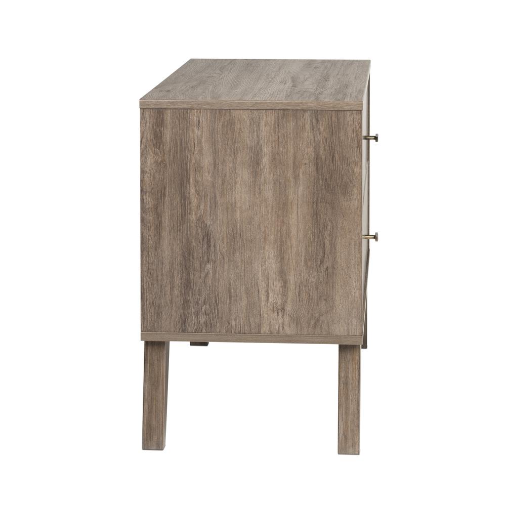 Milo Mid Century Modern  2-drawer Nightstand, Drifted Gray. Picture 3