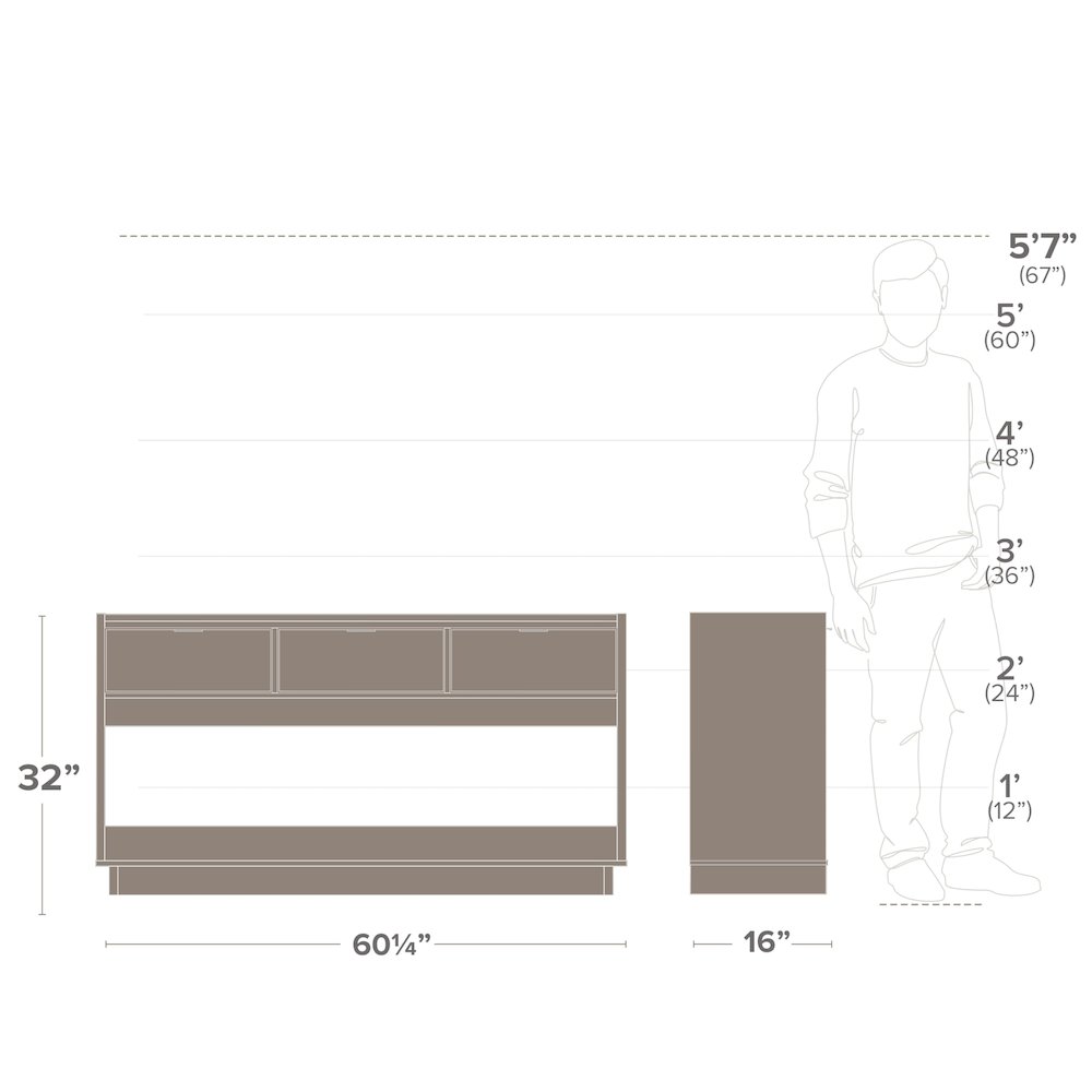 Simply Modern Entryway Console Table Black Engineered Wood with 3 Drawers. Picture 3