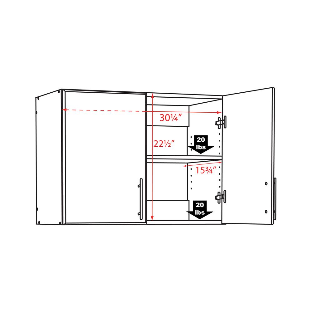 Elite 54 inch Wall Cabinet, Gray. Picture 5