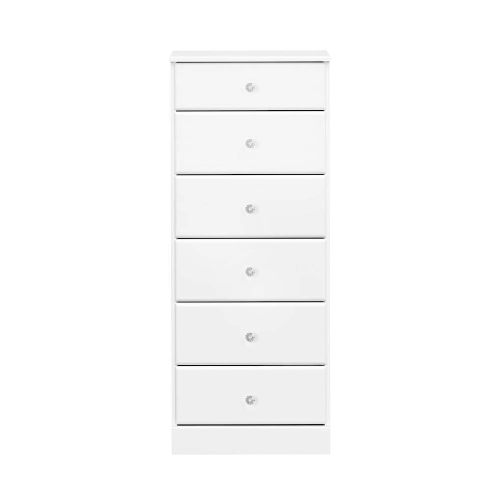 Astrid 6-Drawer Tall Chest, Crystal White. Picture 1
