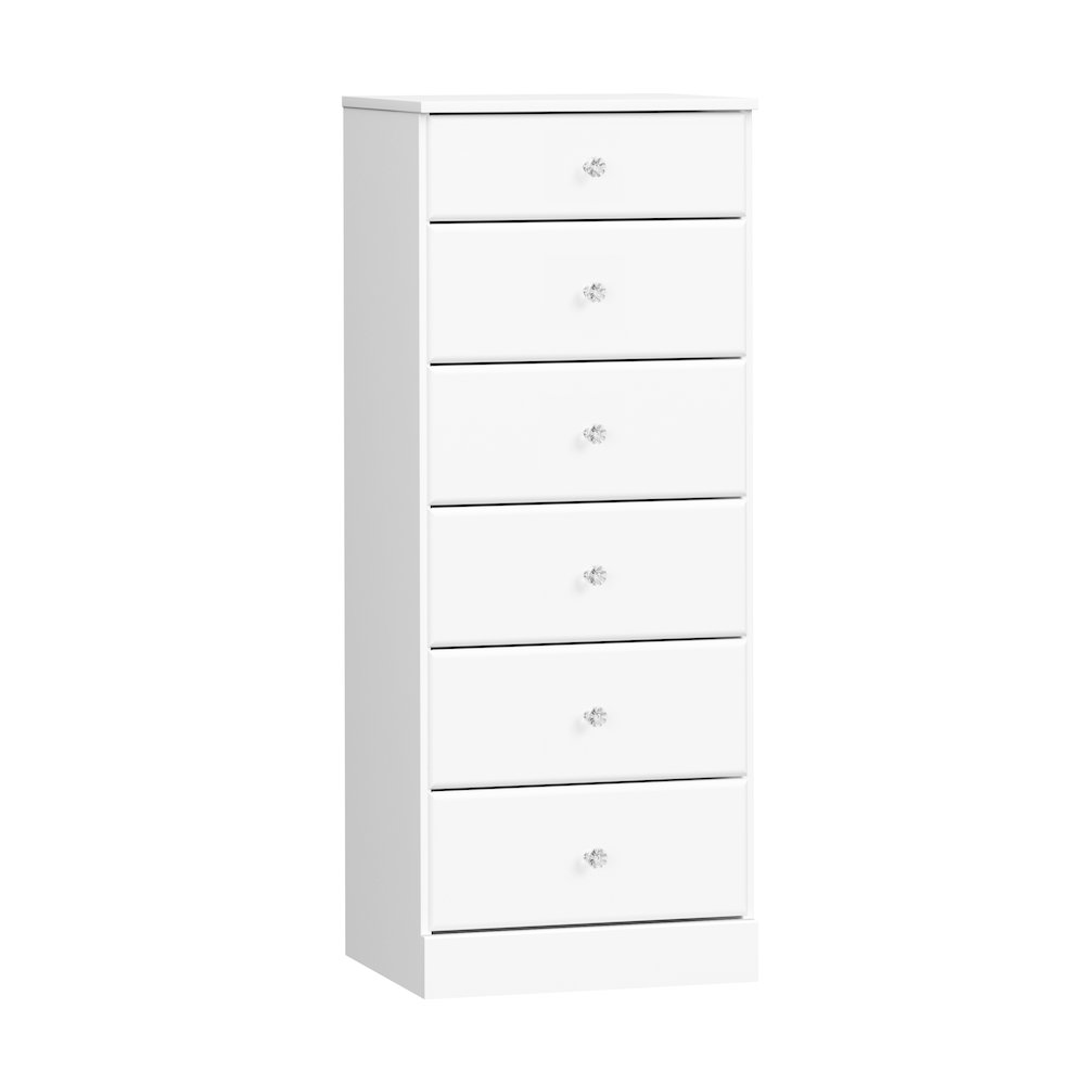 Astrid 6-Drawer Tall Chest, Crystal White. Picture 2