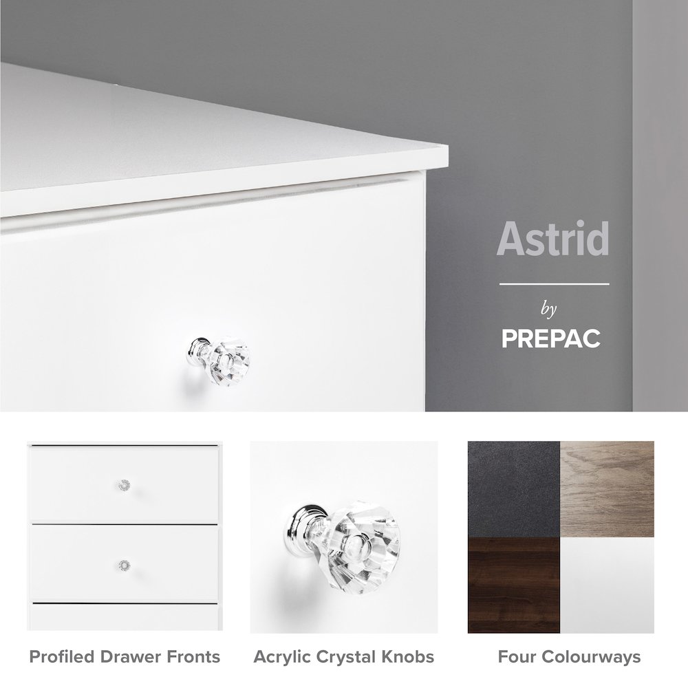 Astrid 6-Drawer Tall Chest, Crystal White. Picture 8
