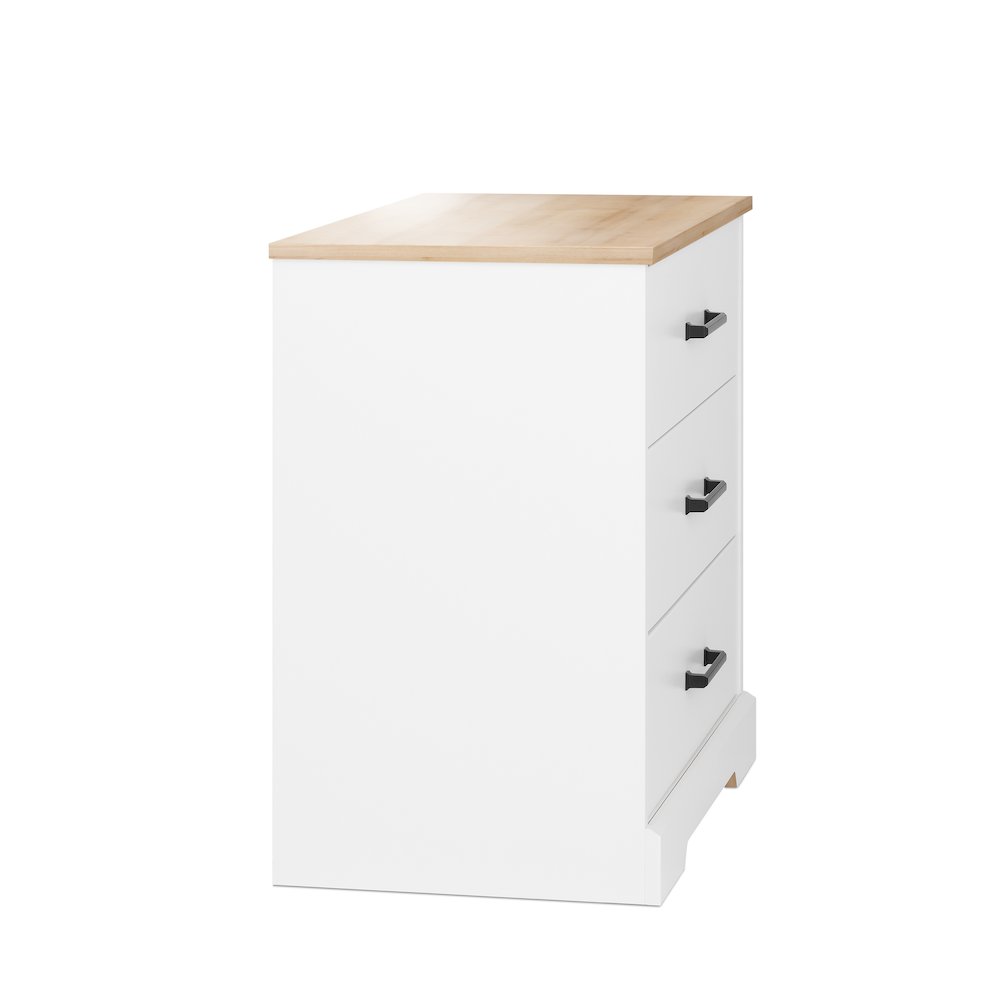 Nightstand Bedside Table, White & Oak Nightstand for Bedroom. Picture 11