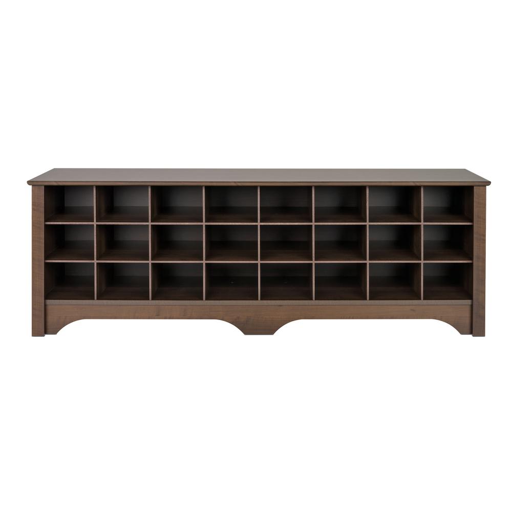 60" Shoe Cubby Bench - Espresso. Picture 1