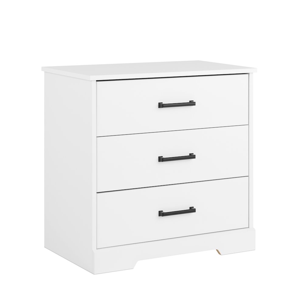 Nightstand Bedside Table, White Nightstand for Bedroom, End Table with 3 Drawers. Picture 2