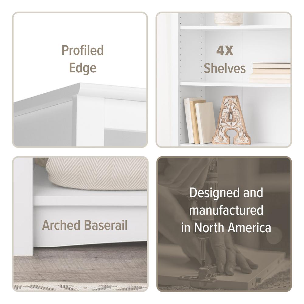 4-shelf Bookcase, White. Picture 10