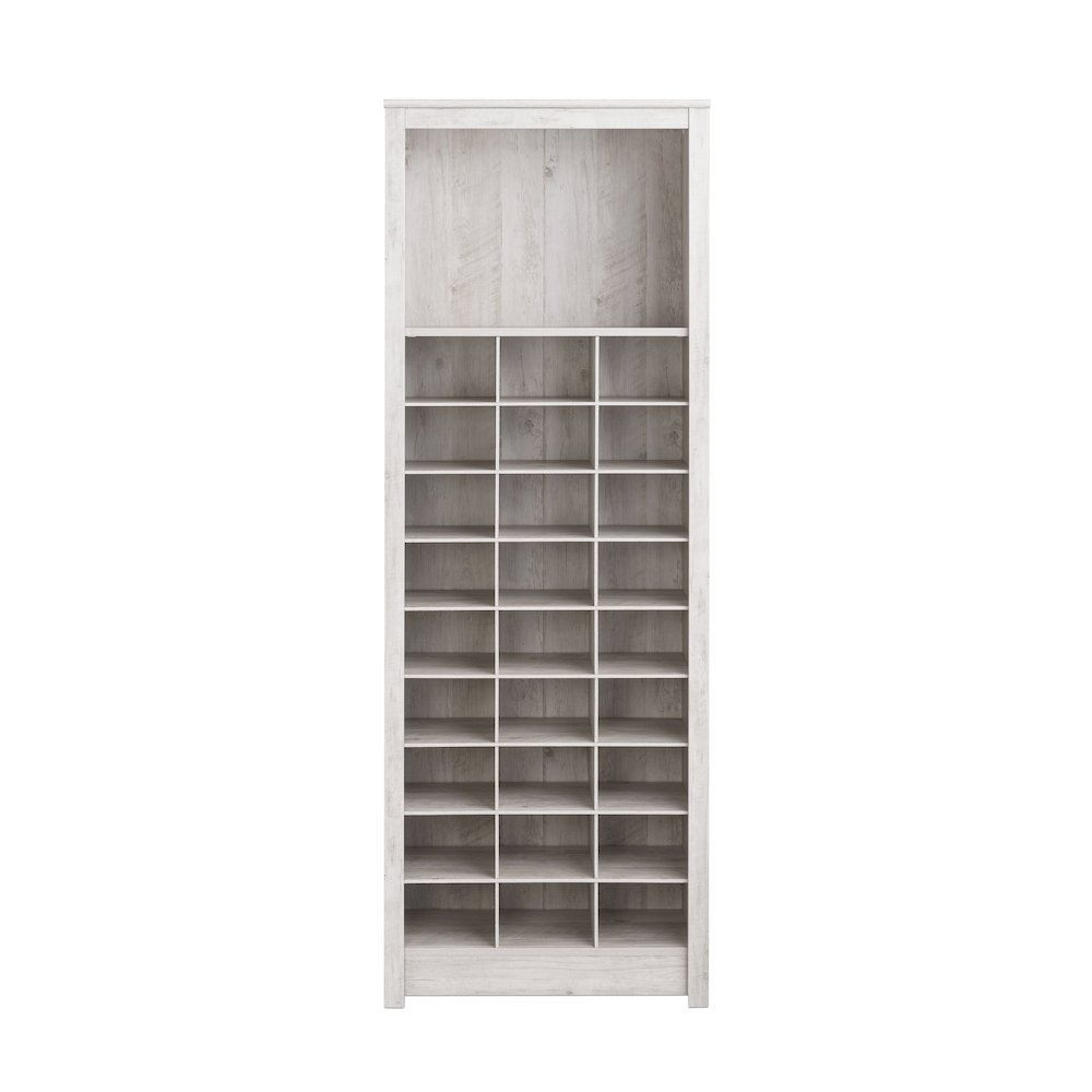 Washed White Shoe Cabinet, Storage Cabinet, Display Cabinet 13"D x 26"W x 72.5"H. Picture 1