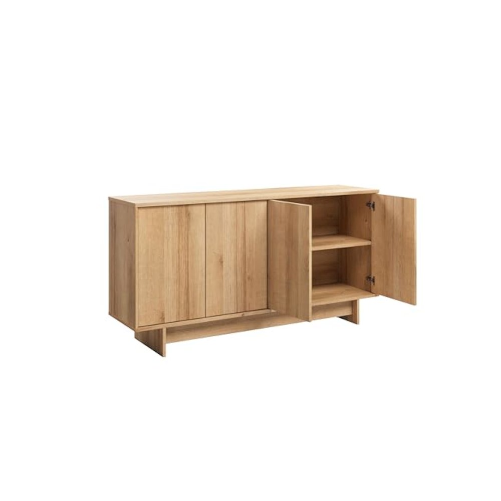 Finnley Sideboard Cabinet Buffet Natural Oak Engineered Wood with Storage. Picture 13