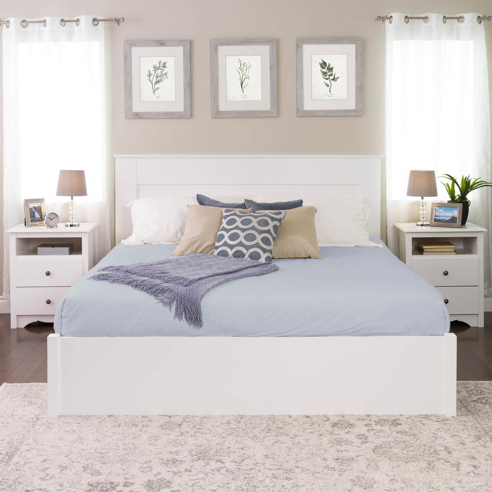 King Flat Panel Headboard, White. Picture 5
