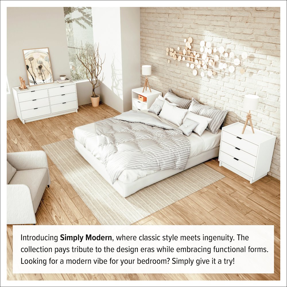 Simply Modern White 6 Drawer 52.5" W Dresser. Picture 8