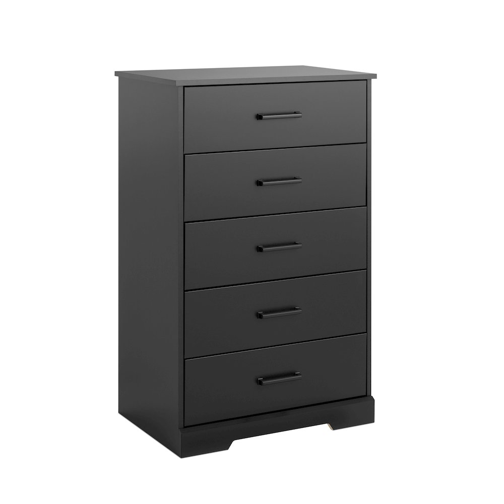 Rustic Ridge Black 5 Drawer 18.5"D x 27.5"W x 43.5"H Dresser. Picture 2