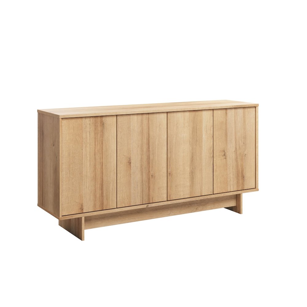 Finnley Sideboard Cabinet Buffet Natural Oak Engineered Wood with Storage. Picture 1