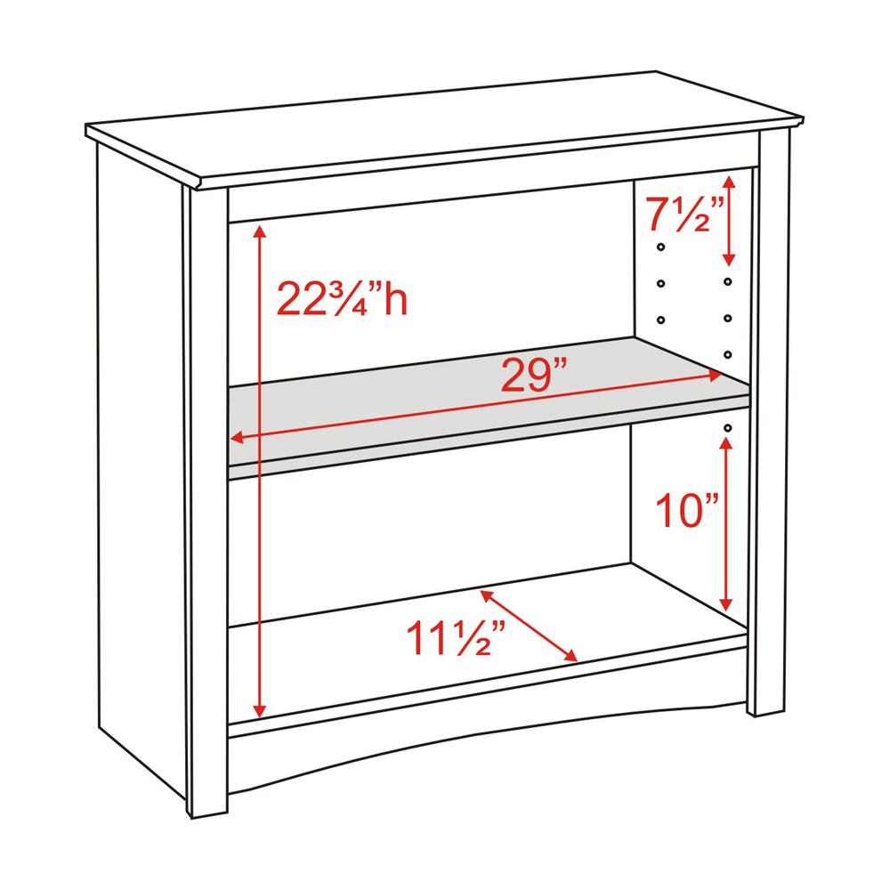 2-shelf Bookcase, White. Picture 2