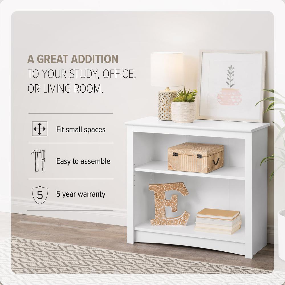 2-shelf Bookcase, White. Picture 13