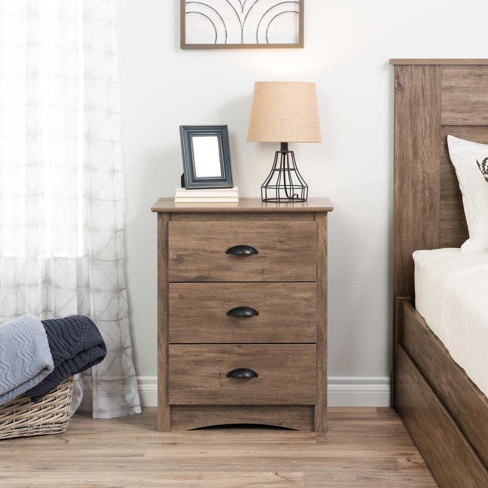 Salt Spring 3-Drawer Tall Nightstand, Drifted Gray. Picture 2