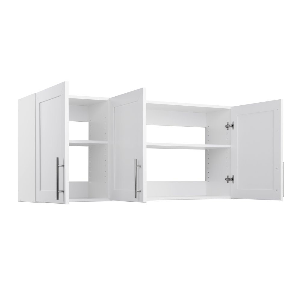Elite 54" W Wall Cabinet White Engineered Wood Cabinet with Panel Doors. Picture 11