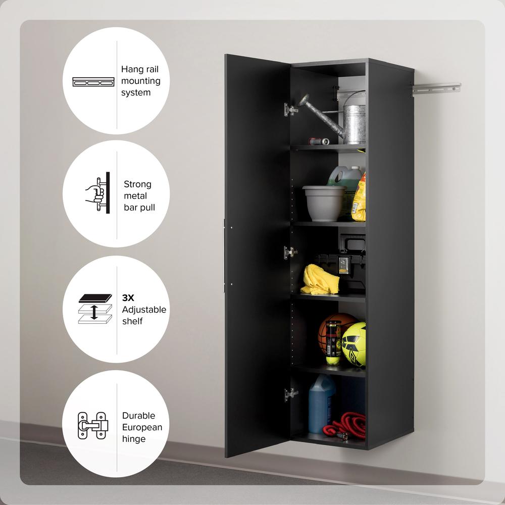 HangUps 18 inch Narrow Storage Cabinet, Black. Picture 11