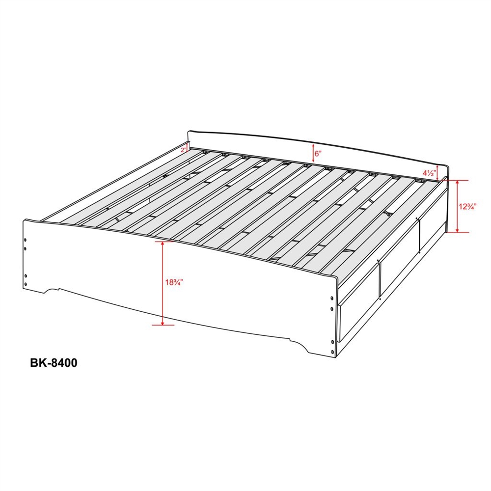 Black King Mate’s Platform Storage Bed with 6 Drawers. Picture 6