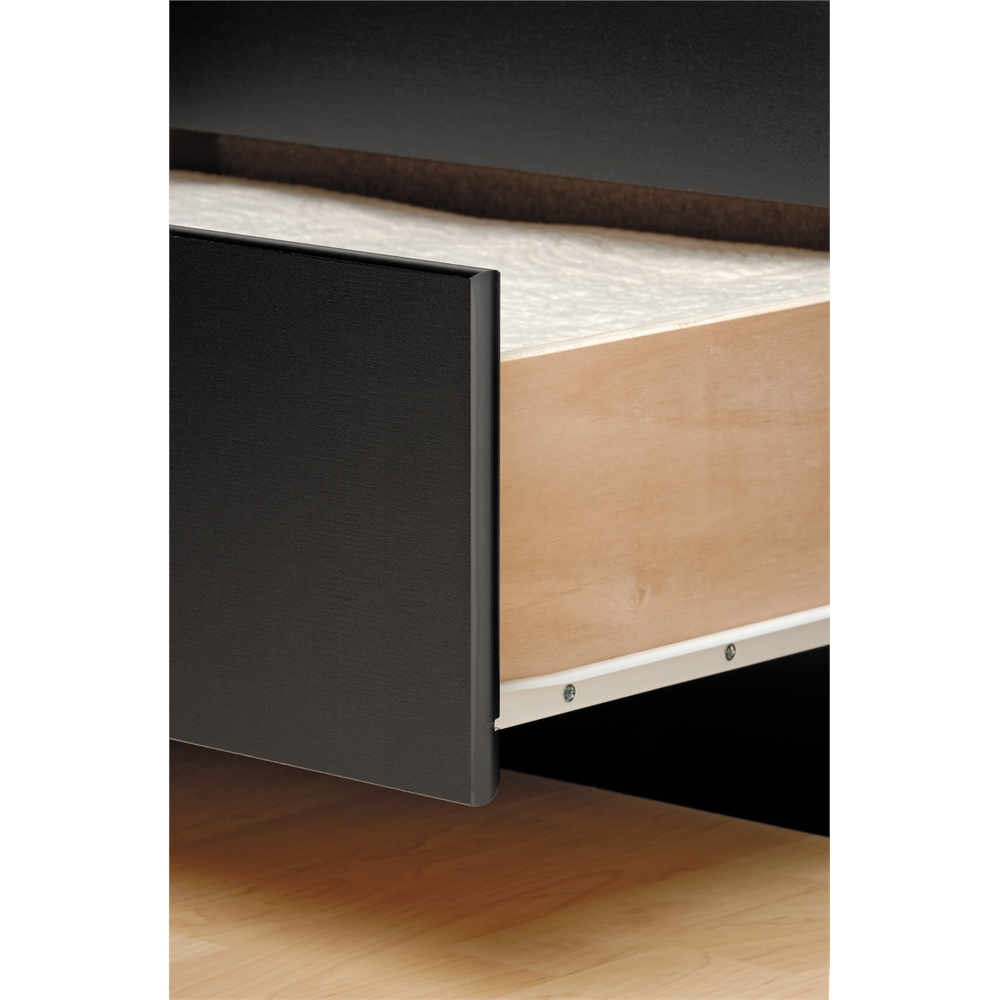 Black Tall Queen Captain’s Platform Storage Bed with 12 Drawers. Picture 3