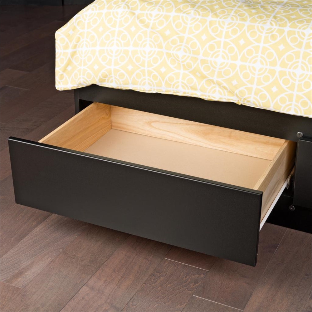 Black Twin Mate’s Platform Storage Bed with 3 Drawers. Picture 4