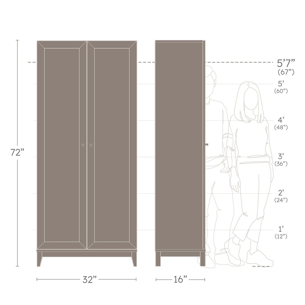 Yaletown 72" Tall Storage Cabinet in Natural Oak with Solid Wood Legs. Picture 5