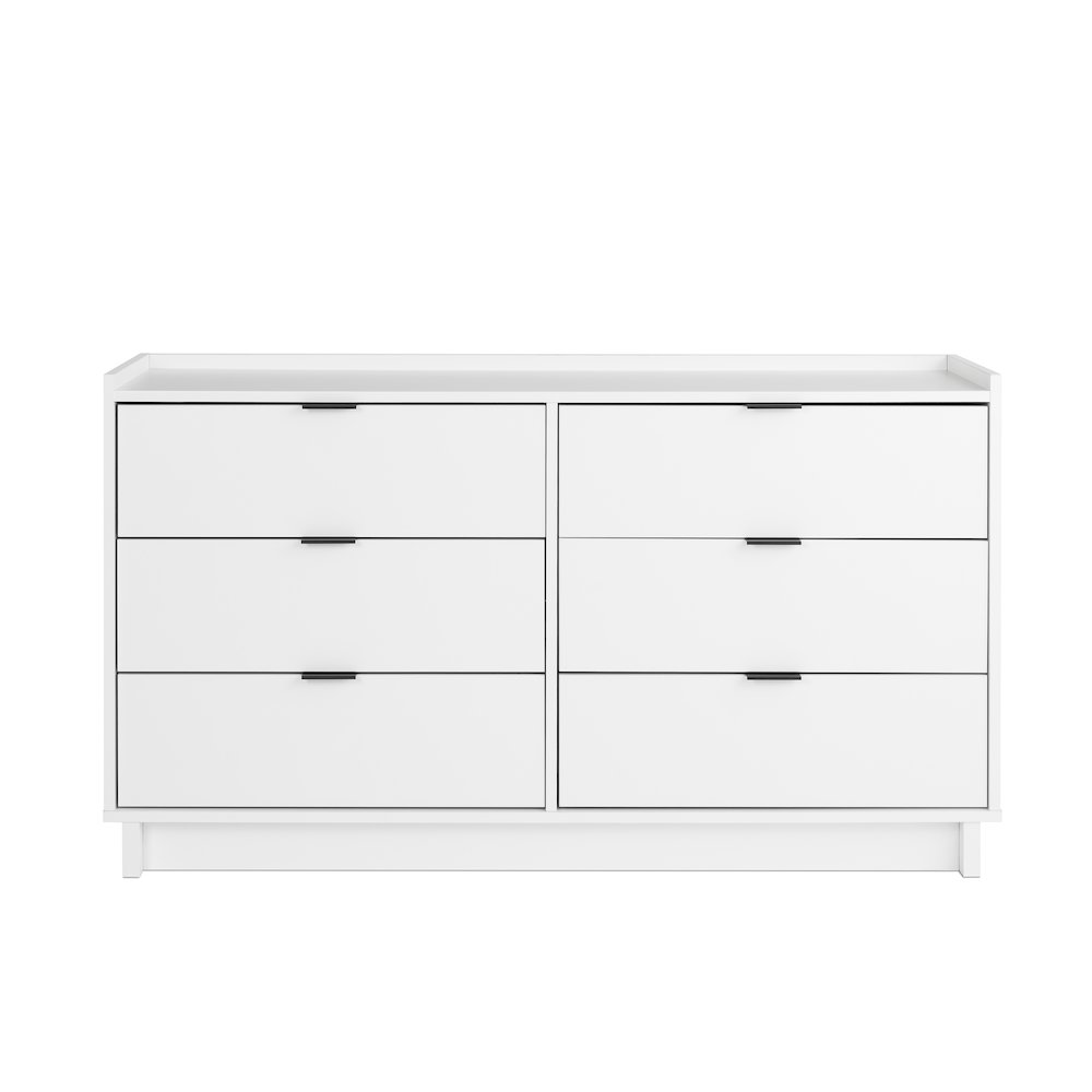 Simply Modern White 6 Drawer 52.5" W Dresser. Picture 1