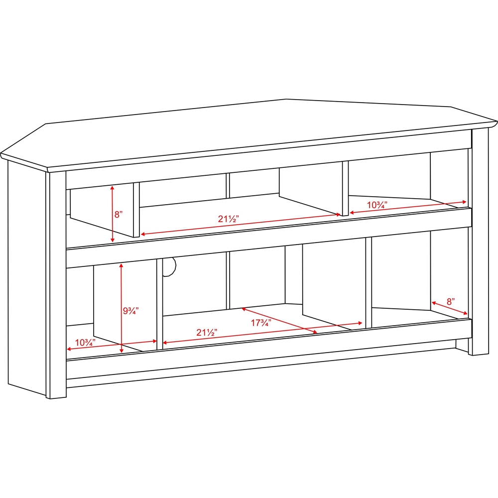 Black Vasari Corner Flat Panel Plasma / LCD TV Console. Picture 3