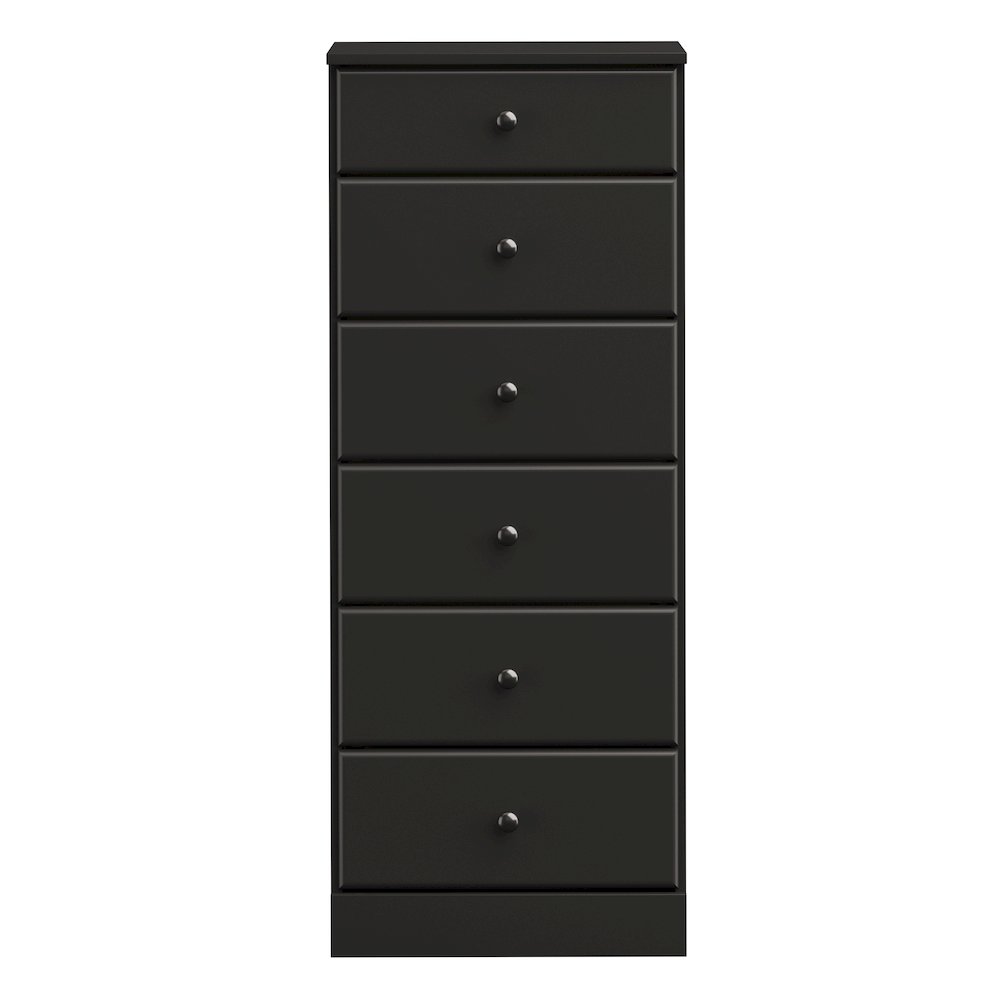 black tall 6 drawer dresser PORKISS 6 Drawer Dresser, Tall Double Dressers for Bedroom with PU Lea main image 1