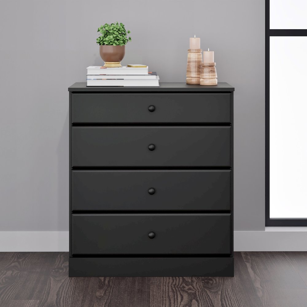 Astrid 4-Drawer Dresser, Black. Picture 5
